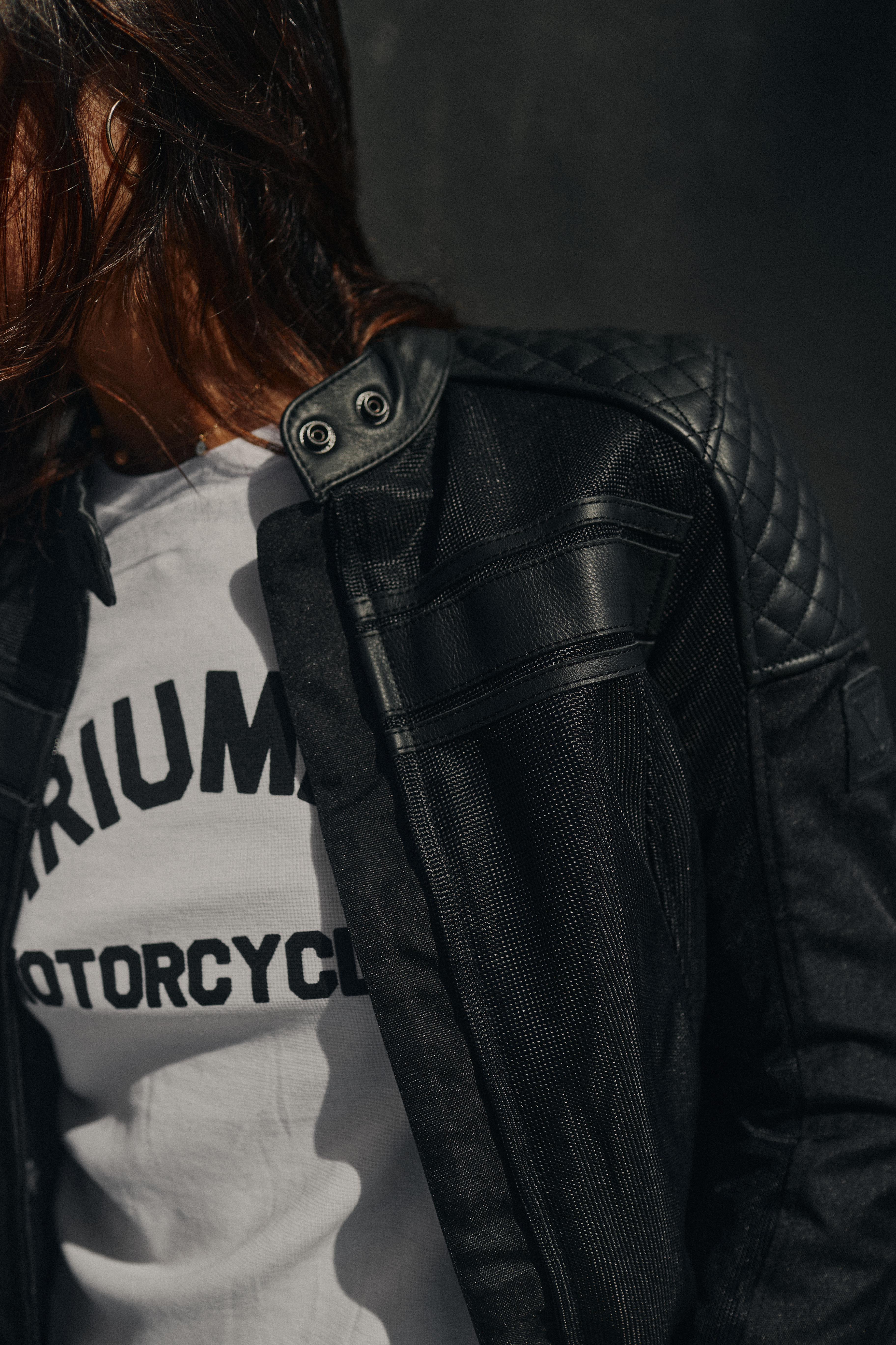 トップス MEDI TAPE EMBROIDERY MESH JACKET Cranbourne Mesh Black Jacket | Motorcycle Clothing